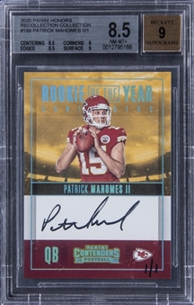 2020 Panini Honors "Recollection Collection" 2017 Contenders ROY Autographs #189 Patrick Mahomes II Signed Rookie Card (#1/1) - BGS NM-MT+ 8.5/BGS 9